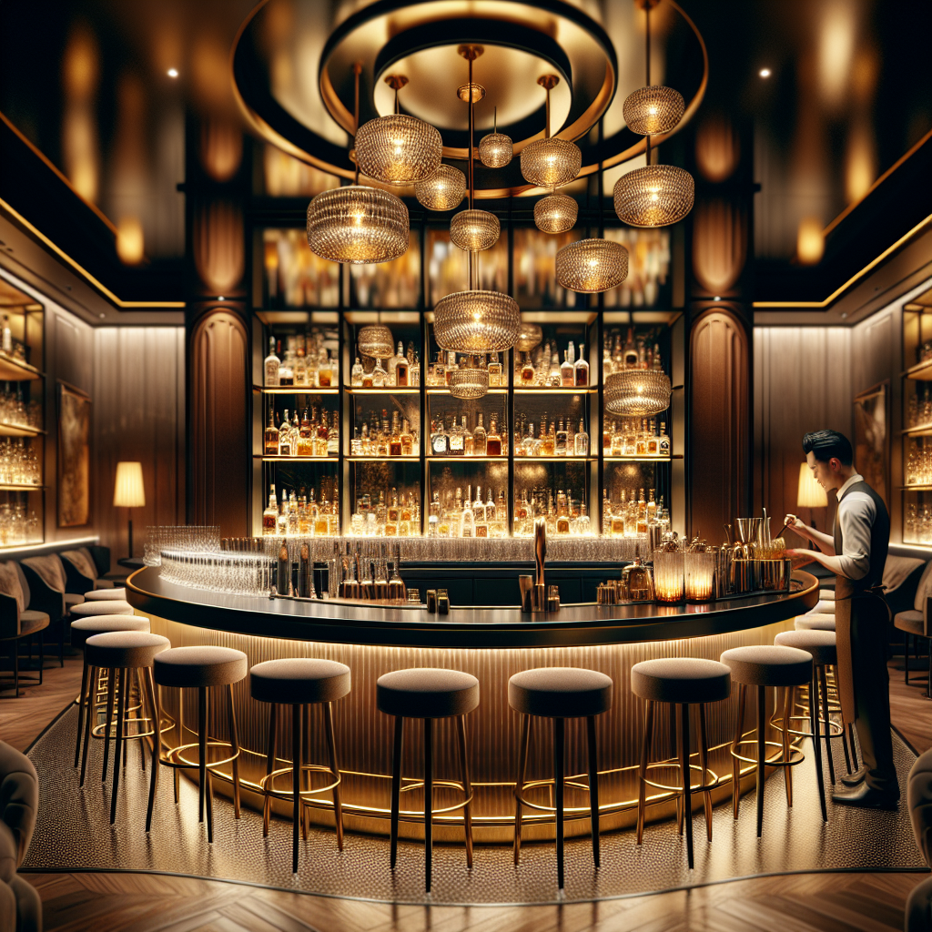 Upscale steakhouse bar with sophisticated cocktails and ambiance